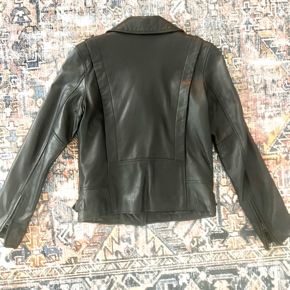 7 for all mankind Genuine 100% Leather Black Motorcycle Moto Jacket (small) - Picture 6 of 9